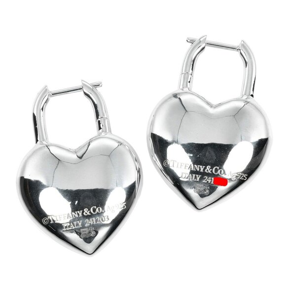 TIFFANY Authentic Silver Heart Earrings - Picture 3 of 7